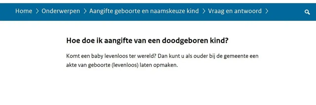 Erkenning dood geboren kinderen