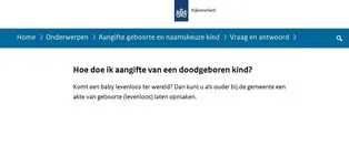 Erkenning dood geboren kinderen